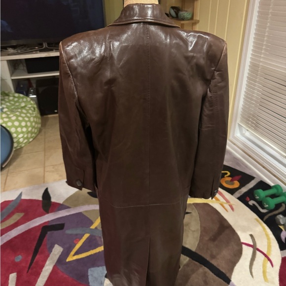 Vintage Perry Ellis Dark Brown lamb Leather Jacket sz 10 from Saks 5th Avenue - Picture 3 of 13